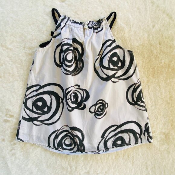 2/$18🌴 GAP Factory Kids Tank w/Black Abstract Flowers Girl's Size M (7-8) Cotton - Picture 6 of 10